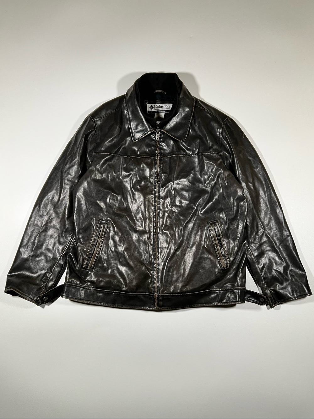 Columbia Black Bomber-Style Leather Jacket